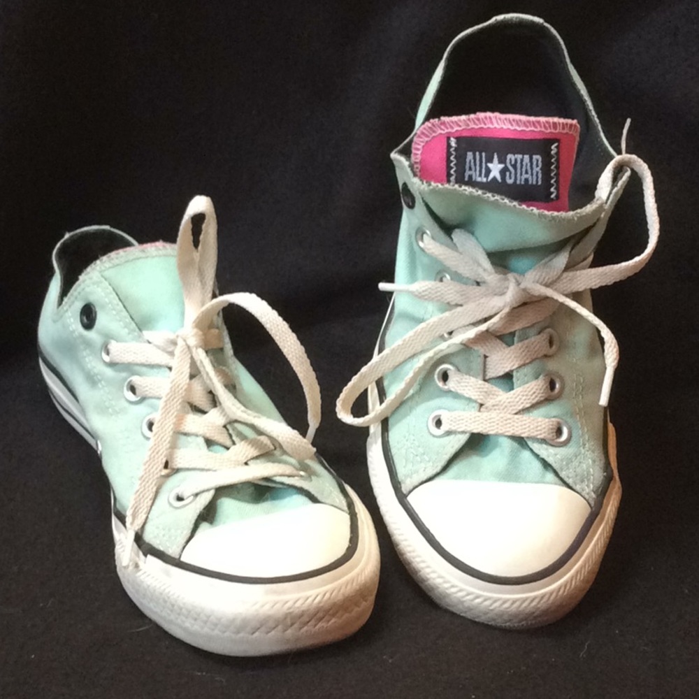 Tiffany Blue Double Tongue Converse